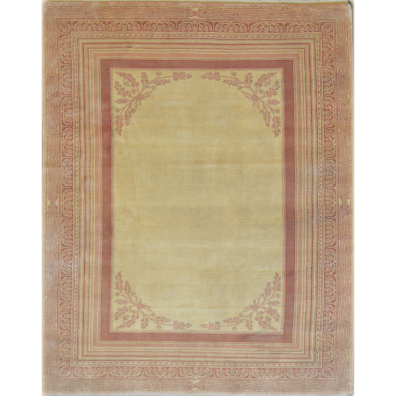 Tapis beige en laine noué à la main Fine