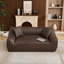 Causeuse surdimensionnée en similicuir 2 places avec coussins décoratifs-133015836