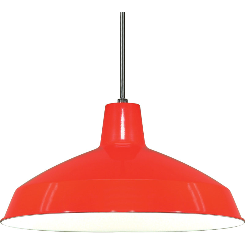 Luminaire suspendu en dôme à 1 lumière Gattis, Rouge