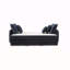 Canapé-lit modulaire en velours bleu Irina avec 3 coussins décoratifs Irina