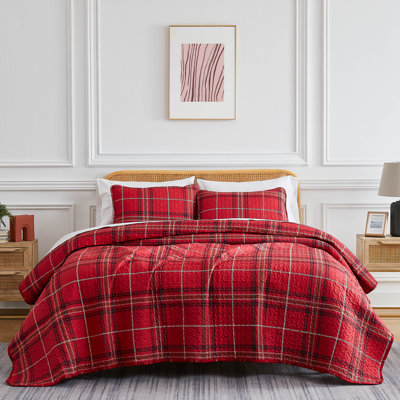 Vilano Microfibre Plaid Quilt Set