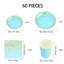 60-Piece Disposable Birthday Party Paper Tableware Set