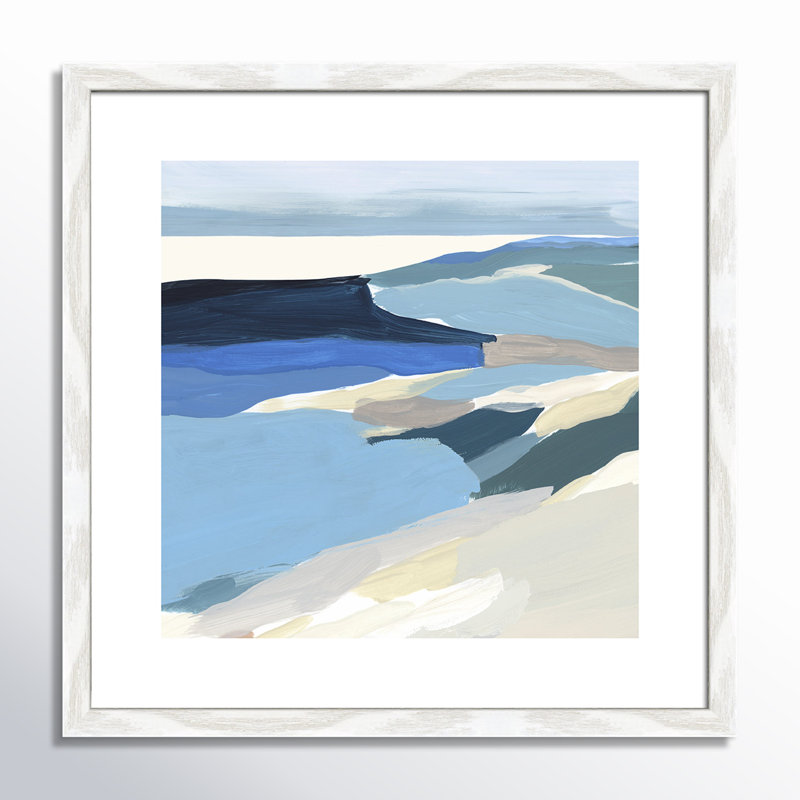 Decker Graham Lake II - Painting Print, 18.25" H x 18.25" W x 0.75" D, White Wood Framed Paper