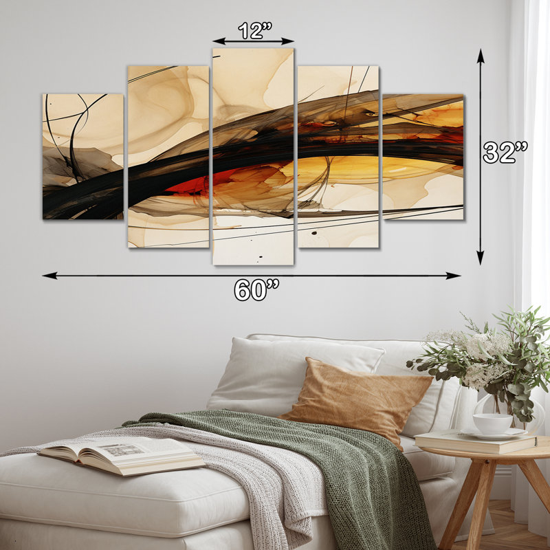 Conversations of the Earth Dynamic Shapes IV - Abstract Shapes Reproduction d'art mural - 5 panneaux