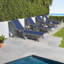 Ensemble de 2 chaises longues réglables pour patio, PEHD bleu marine moderne, piscine