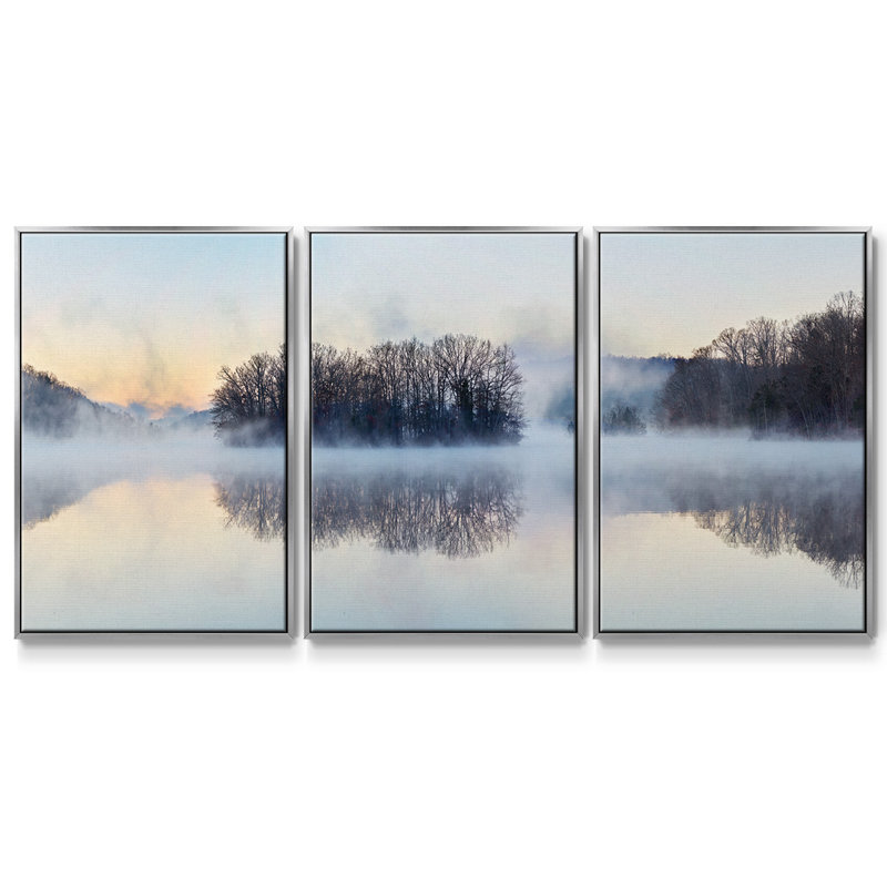 Scène sur l'eau 8 pièces, Argent, H 40 po x l 78 po x P 2 po