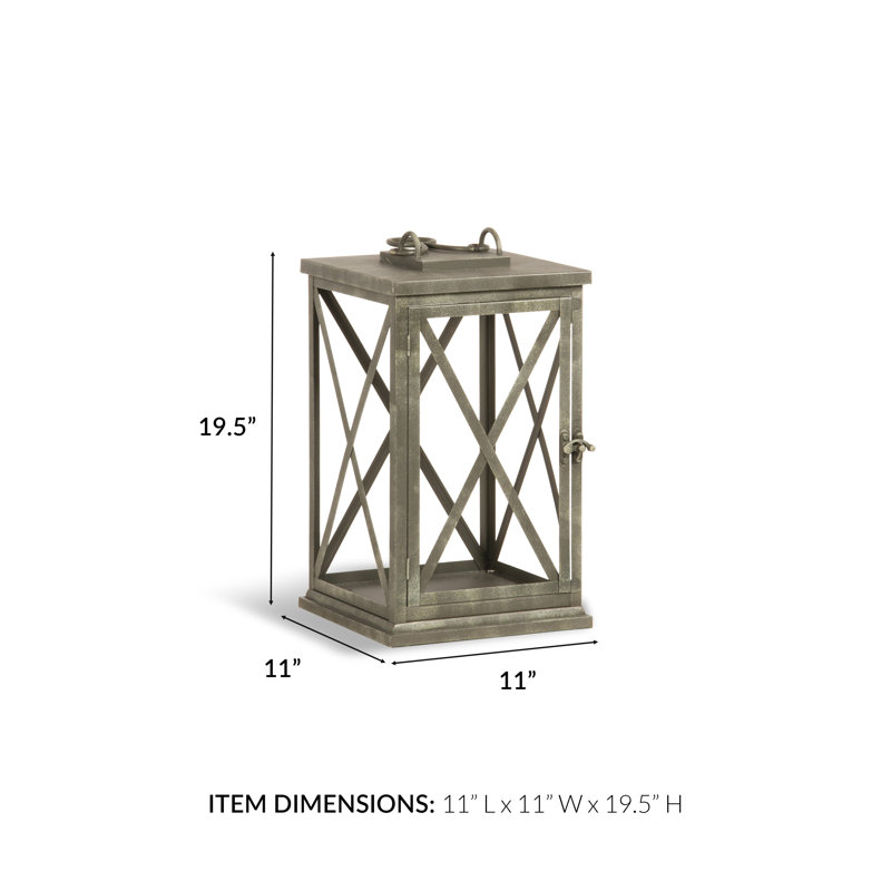 Lawrence Metal Floor Lantern, 19.5" H x 11" W x 11" D