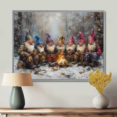 Reproduction d'art gnome rose rose jaune