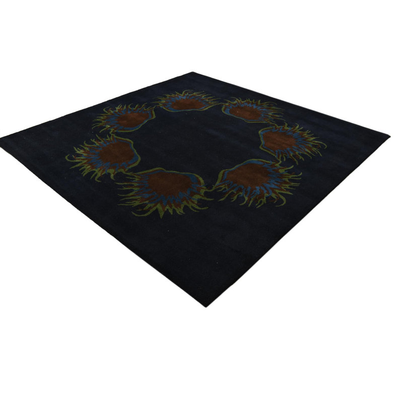 Tapis carré bleu marine Otto