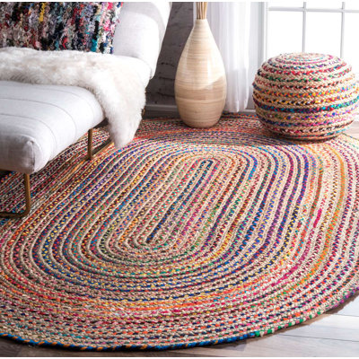 Lovetto Bohemian Handmade Braided Red Rug