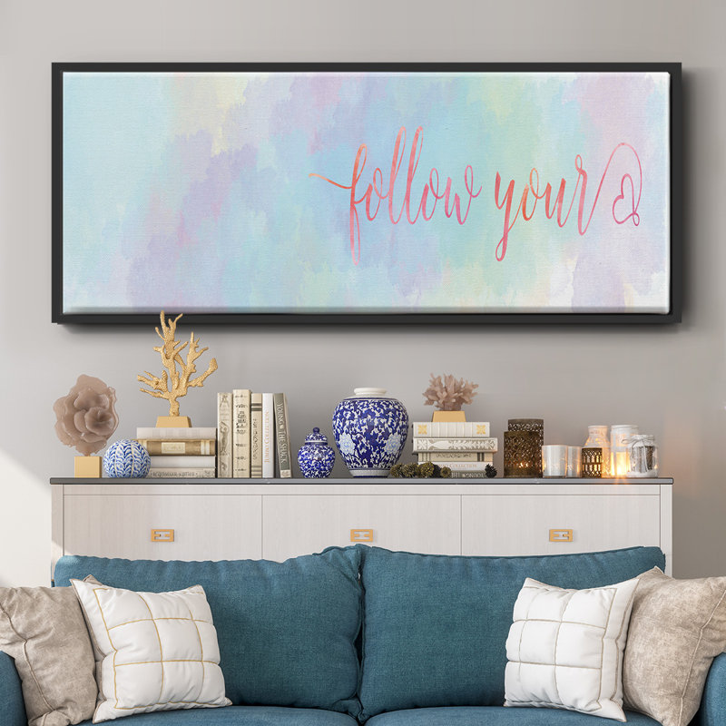 Follow Your- Framed Canvas, 8" H x 20" W