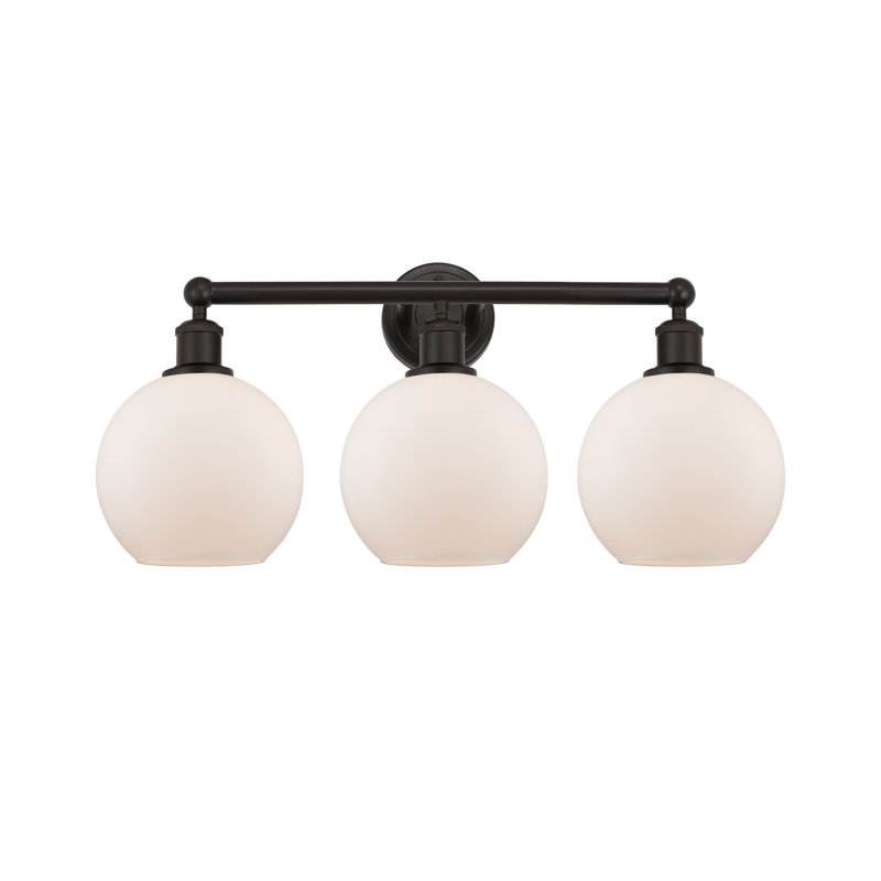 Éclairage pour meuble-lavabo à 3 lumières à intensité variable Ellington, Blanc mat, Bronze huilé
