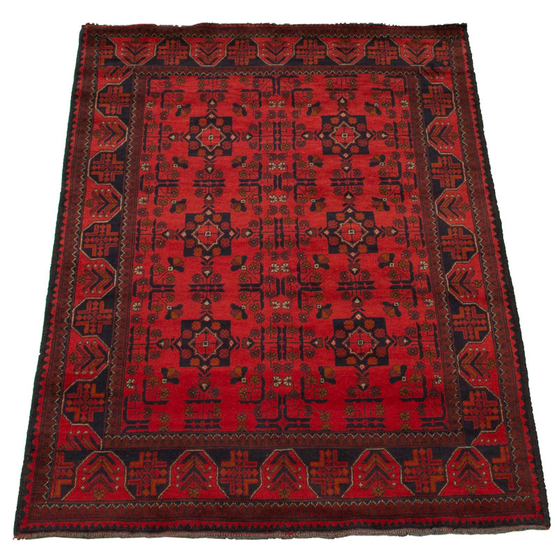 Rangement à la main one-of-kind-noué la 2010 esari turkoman rouge 4 pi 3 po x 6 pi, 2 po de la laine tapis Vilhelm