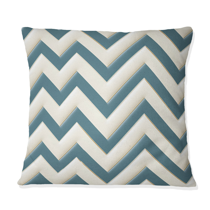 Scandinavian Chevron Elegance - Coussin décoratif à imprimé chevrons, H 16 po x l 16 po