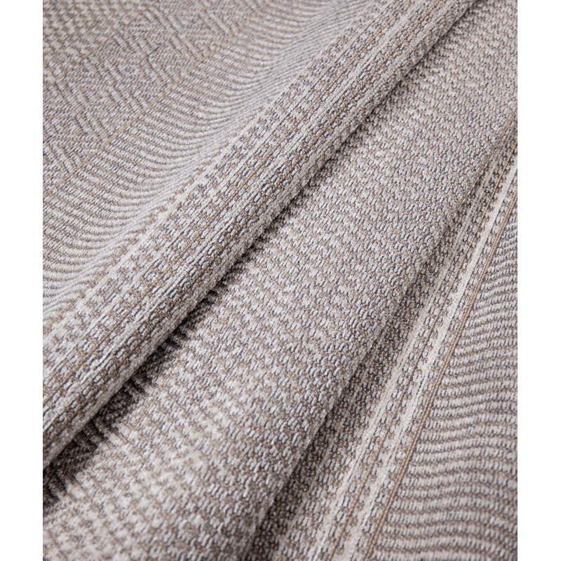 Tapis rectangulaire gris / crème en jute / chenille tissé à la machine Napoleon, Rectangle 3 pi 11 po x 5 pi 11 po