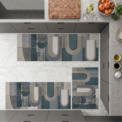 Tapis de cuisine géométriques antidérapants lavables