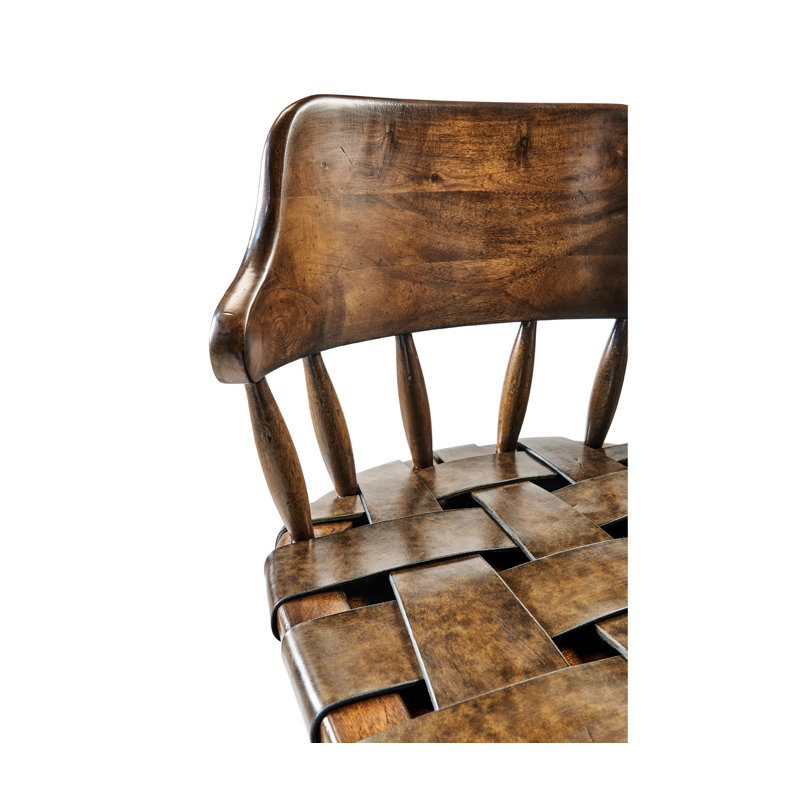 Country Farmhouse Upholstered Stool with Solid Wood Frame, Bar Stool (30.75" Seat Height)
