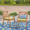 Chaises de salle à manger d'extérieur en bois, fauteuil club