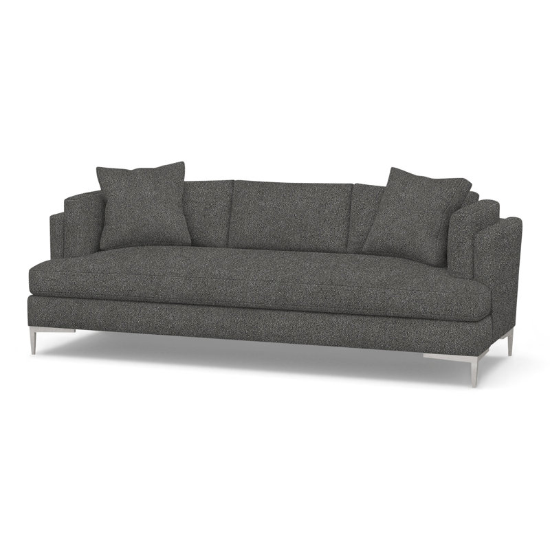 Aiden Upholstered 90.5'' Sofa, Polished Stainless, Storm Cloud (Performance fabric) 1359-95