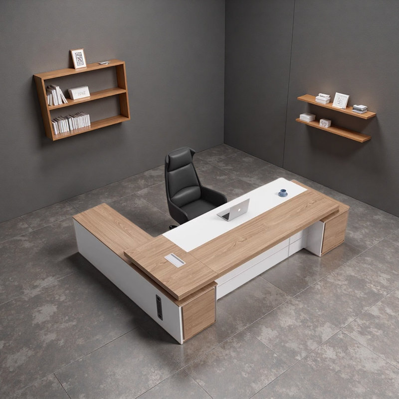 Bureau de direction contemporain, Retour à droite, H 29,53 po x l 78,74 po x P 62,99 po