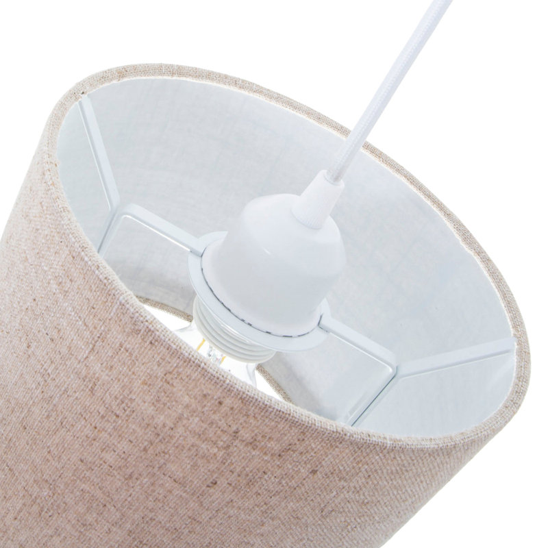 Ibiza Linen Drum Lamp Shade, 15cm H x 20cm W x 20cm D, Oatmeal