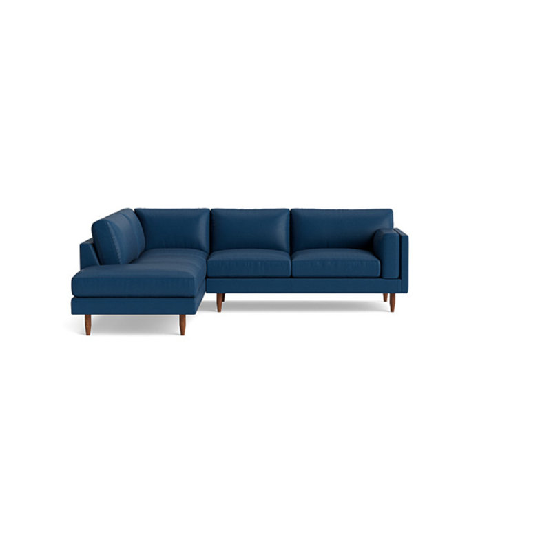 Skinny Fat Sectional, Left Hand Facing, Leather - Deep Blue