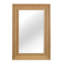 Miroir décoratif rectangulaire avec cadre en bois massif enveloppé de rotin naturel pour un mur polyvalent ou un style adossé et une réflexion claire.-129673861