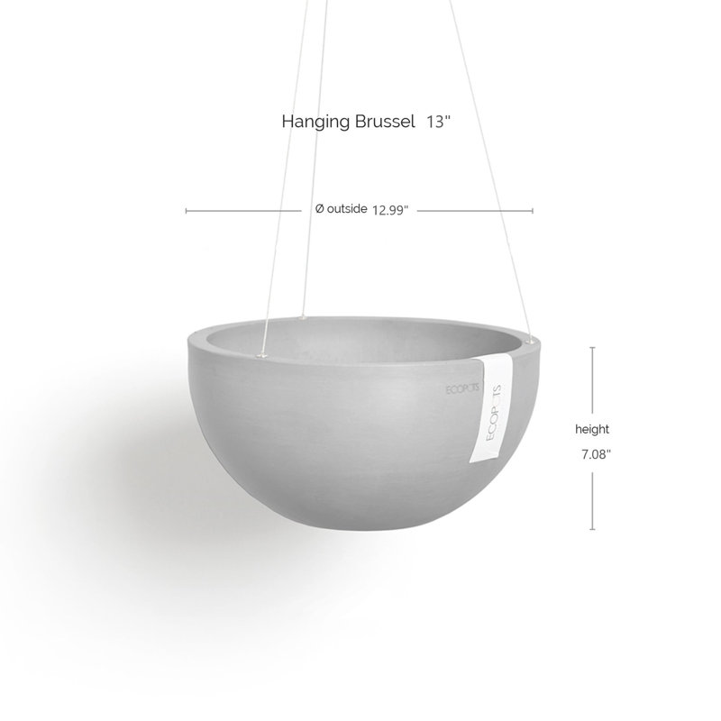 Mythili Ecopots Hanging Planter, Terracotta, 7.08" H x 13" W x 13" D