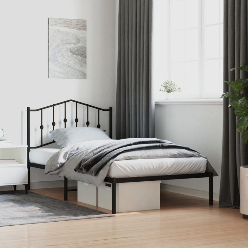 Affton Metal Bed, Black, 105 x 196cm