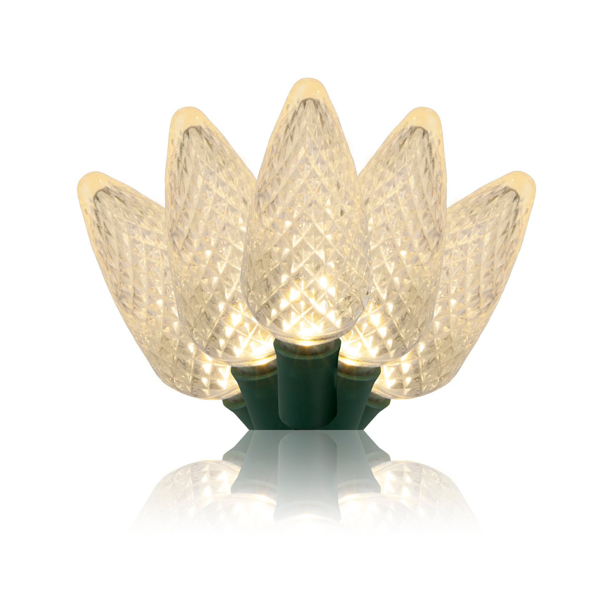 C9 LED Christmas String Light, Warm White, 25, 17' L