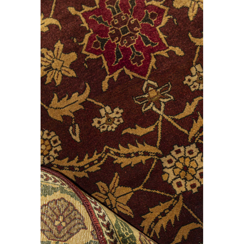 Hand-Knotted High-Quality Red and Gold Area Rug