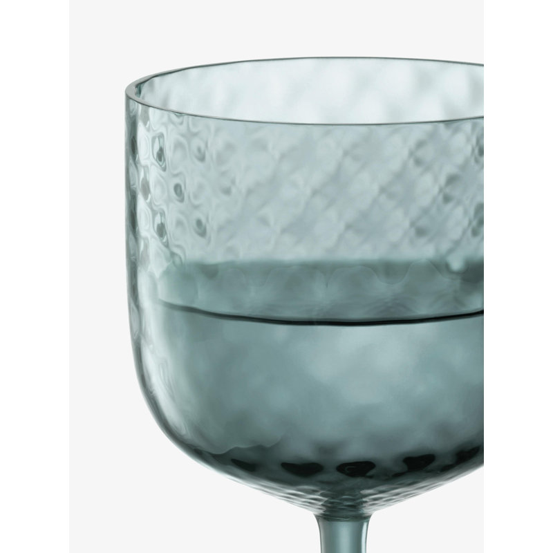 Dapple Handmade Hammered Glass Red Wine Glass, Water Blue