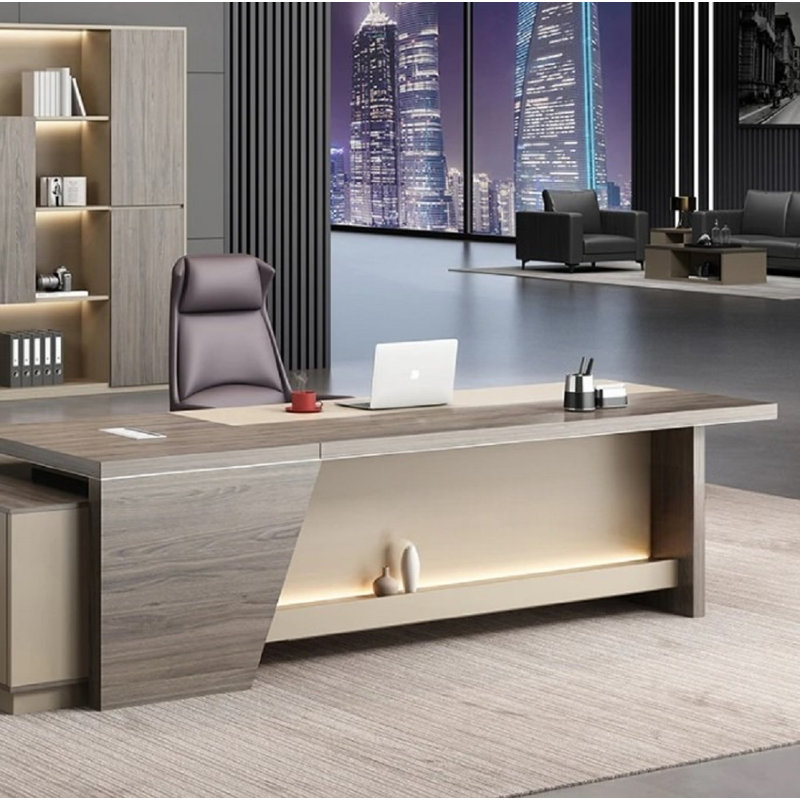 Myrtlene Adjustable Executive Desk, 75cm H x 240cm W x 90cm D
