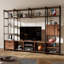 Meuble télé 65 po et console média réglable en bois avec tablettes ouvertes-1045490811