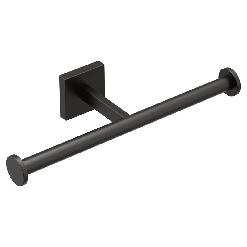 Triva Double-Post Wall Mount Toilet Paper Holder, Matte Black
