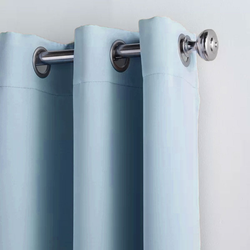  Panneau de rideau simple 1 pièce uni avec œillets, L 38 po x L 95 po, Bleu