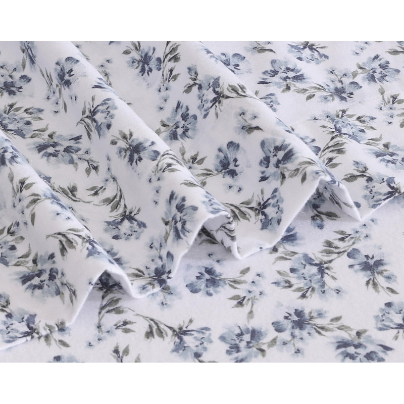 100% Cotton Flannel Sheet Set 4 Piece Warm Cozy Fall Sheets 16 inch Deep Pocket Bed Sheets, Perri Me/Floral