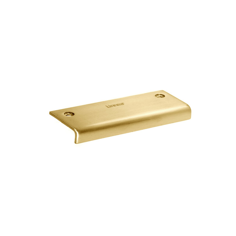 Top Mount Cabinet Finger Edge Pull, Satin Brass, 7 2/25"