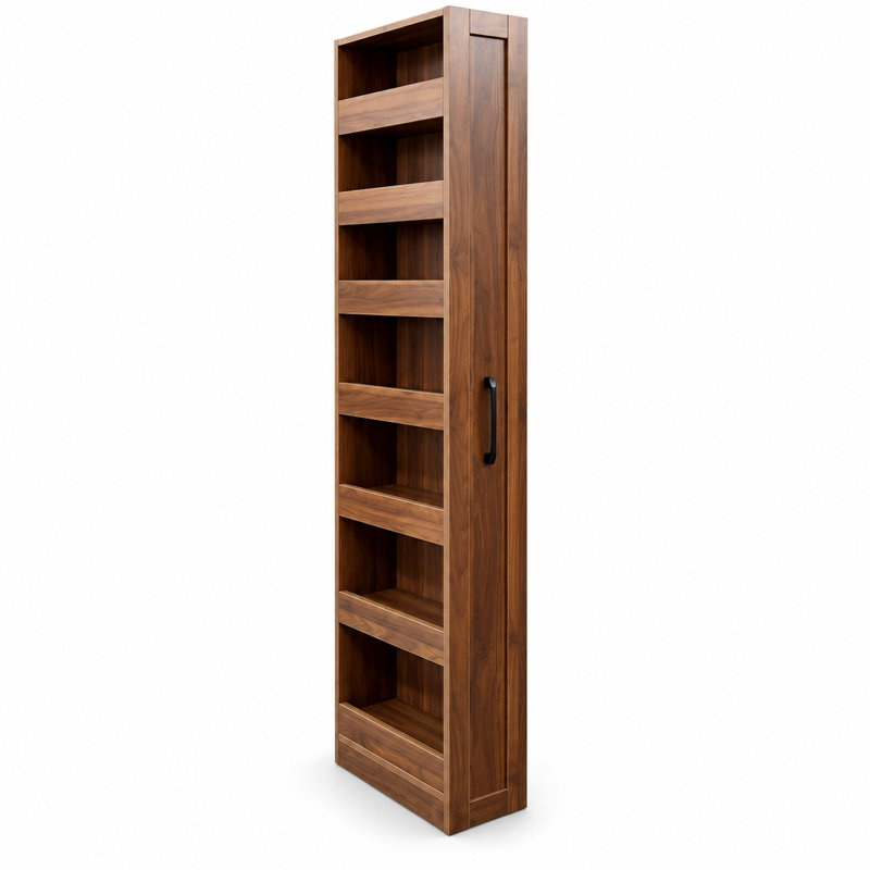 Armoire de rangement coulissante à 7 niveaux avec rangement pour garde-manger étroit, Brun