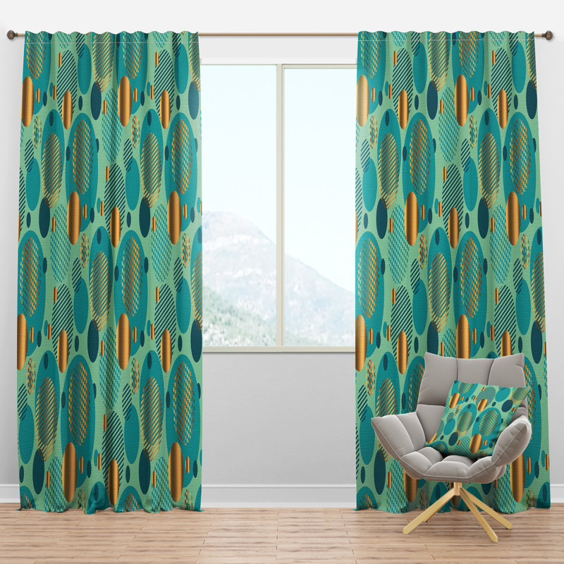 Panneau de rideau simple semi-transparent avec passe-tringle Mid-Century Dynamics III, l 52 po x L 120 po