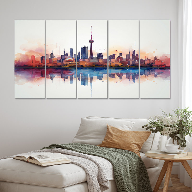 Canada Toronto City II - Canada Wall Art Living Room - 5 panneaux égaux
