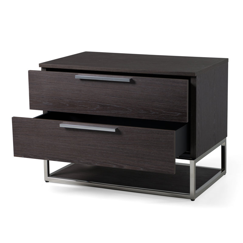 Carstarphen - Modern Nightstand, Gray Elm