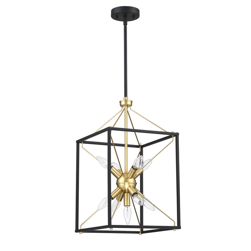 Luminaire suspendu carré / rectangulaire 9 lumières, H 21,73 po x l 12,21 po x P 12,21 po