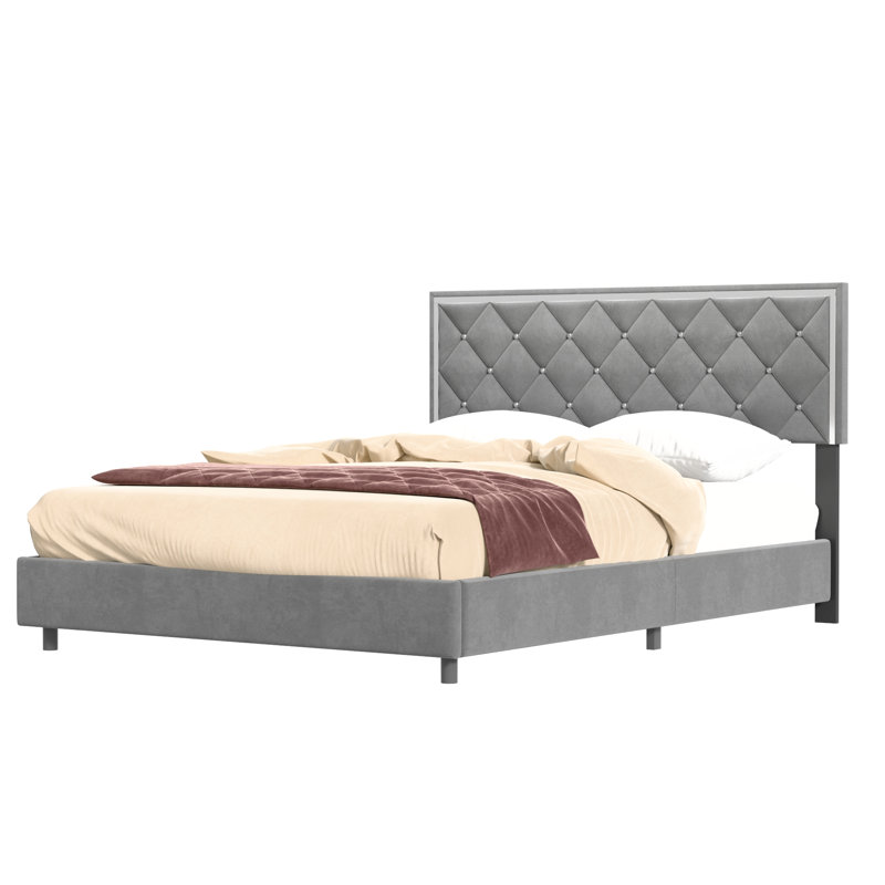 Galahad Upholstered Wingback Storage Bed, Gray, King