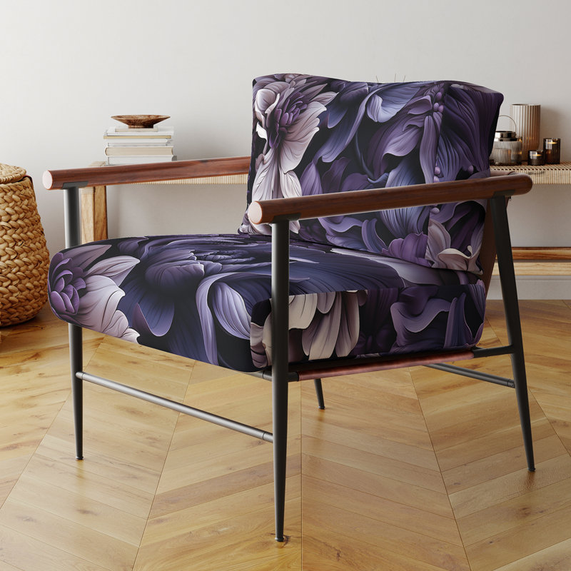 Chaise avec accoudoirs rembourrée Shadowed Elegance Moody, Noir
