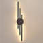 3-Light 58Cm Black Flush Mounted Sconce