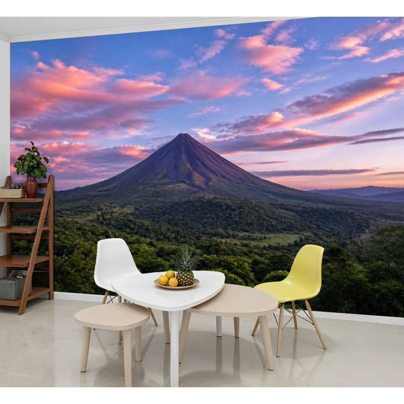 Papier peint adhésif auto-adhésif moderne pour la chambre à coucher Peel and Stick L 100 "x l 144" avec paysage de montagne