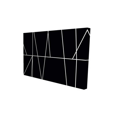 Rayures blanches sur fond noir - Toile de chambre abstraite