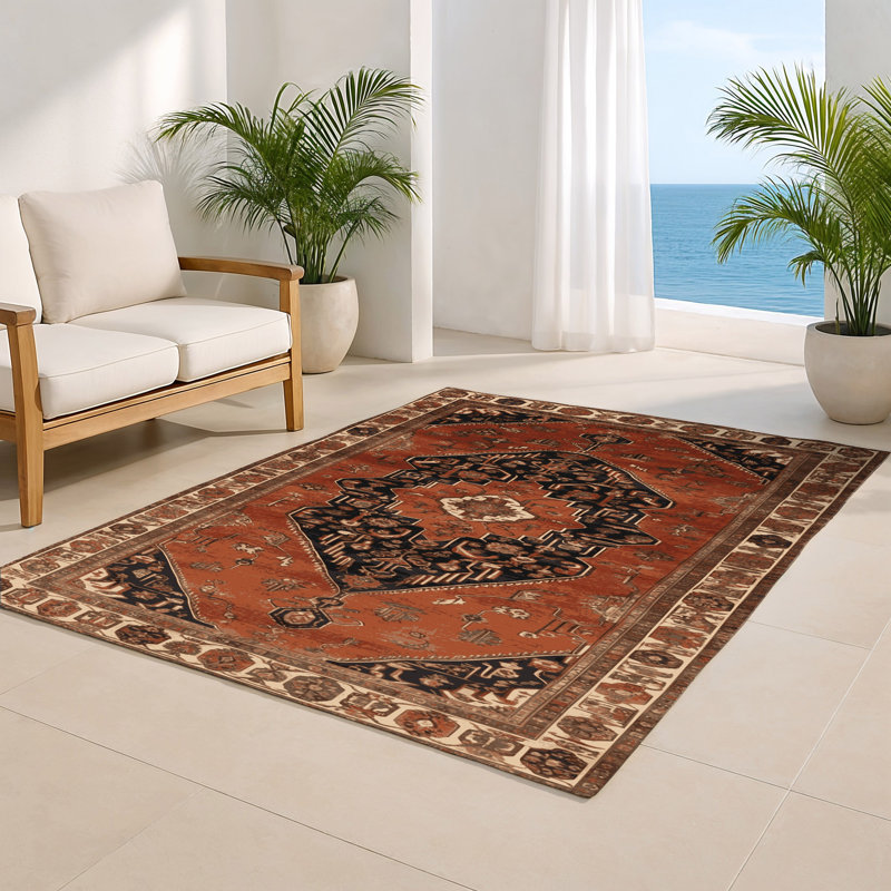 Tapis d'intérieur et d'extérieur brun Persian, Rectangulaire 2 pi x 3 pi
