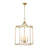 4 - Light Retro Metal Rectangular Frame Lantern Chandelier